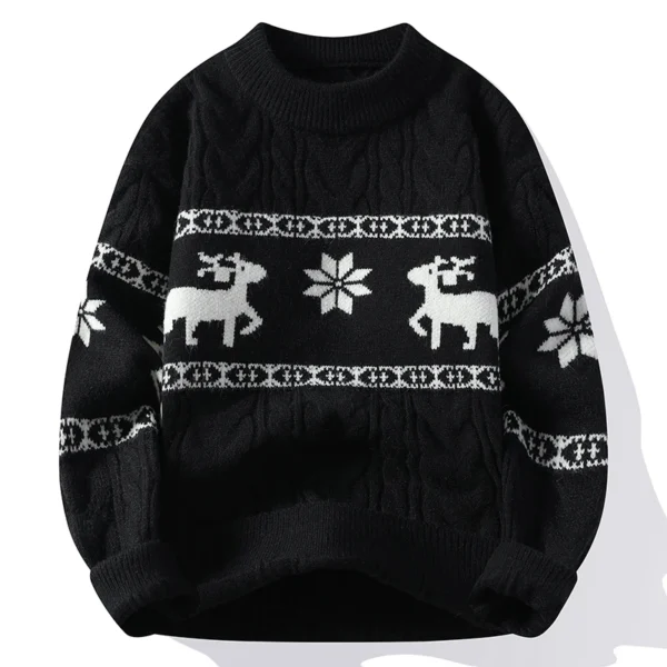 2024 New Fall Winter High End Luxury Cashmere Sweater Men Thick Warm Mens Sweaters With Deer Korean Harajuku Christmas Jumper - Image 2