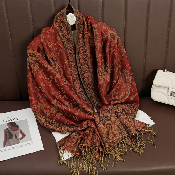 Vintage Fashion Shawl Reversible Shawl Wraps Soft Scarves Travel Accessories Evening Dress Bridesmaid Wedding Long Scarf - Image 3