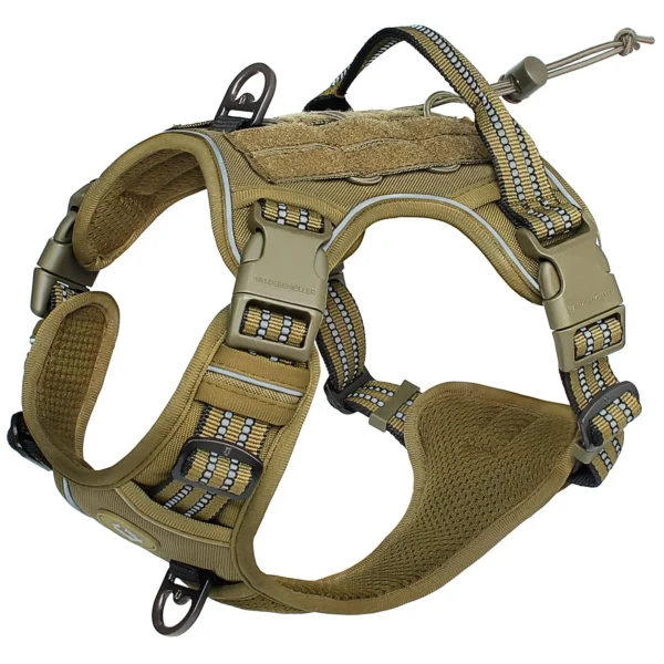 Tactical Dog Harness, No Pull Dog Harness, Adjustable Breathable MOLLE Dog Vest Harness for Medium Large Dog Reflective Military - Image 2