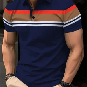 2024 summer new men's short sleeve pure cotton casual T-shirt V-neck shirt men's breathable Polo shirt S-3XL