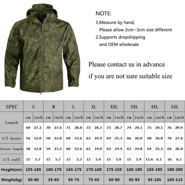 Winter Tactical Sets Men Multi-Pocket Hooded Jackets+Straight Cargo Pant 2 Pcs Suits Camo Waterproof Windproof Tactical Set New - Image 2