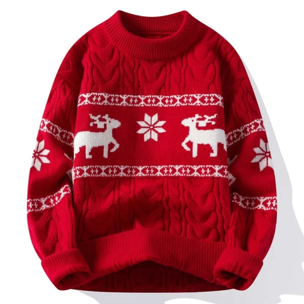 2024 New Fall Winter High End Luxury Cashmere Sweater Men Thick Warm Mens Sweaters With Deer Korean Harajuku Christmas Jumper - Image 5