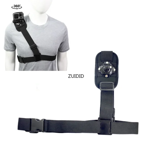 For Go pro Accessories 360° shoulder Strap Mount Harness for Gopro Hero 12 11 10 9 8 7 6 5 4 SJ4000 for Xiaomi Yi Camera Ches - Image 2