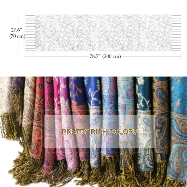 Luxury Brand Autumn Cashmere Pashmina Shawl Lady Wrap Warm Winter Scarves Design Print Female Foulard Cotton Stoles Scarf 2023 - Image 3