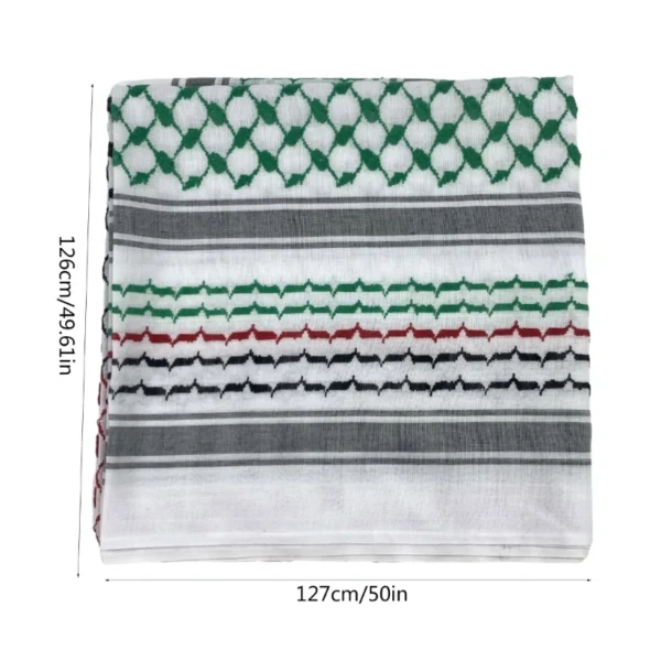 Shemagh Desert Scarf Geometric Jacquard Arab Keffiyeh Turban Shawl Wrap Square Scarves Bandana Head Wraps for Men F3MD - Image 6