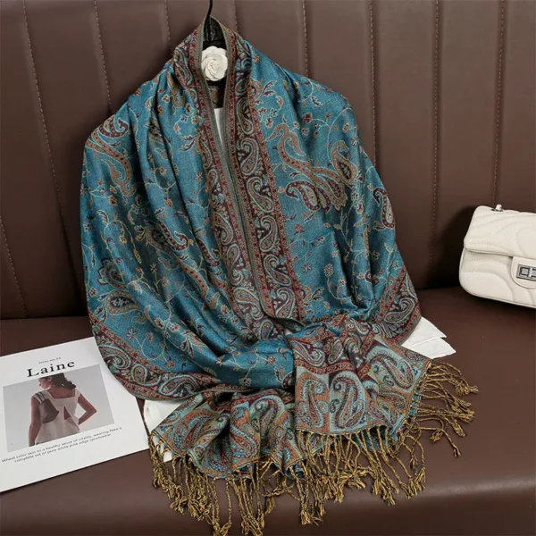 Vintage Fashion Shawl Reversible Shawl Wraps Soft Scarves Travel Accessories Evening Dress Bridesmaid Wedding Long Scarf - Image 4