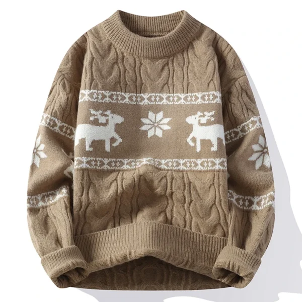 2024 New Fall Winter High End Luxury Cashmere Sweater Men Thick Warm Mens Sweaters With Deer Korean Harajuku Christmas Jumper - Image 3