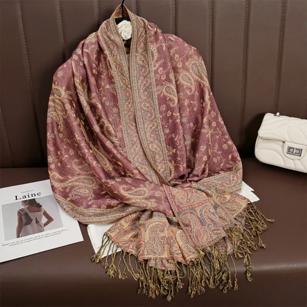 Vintage Fashion Shawl Reversible Shawl Wraps Soft Scarves Travel Accessories Evening Dress Bridesmaid Wedding Long Scarf - Image 5