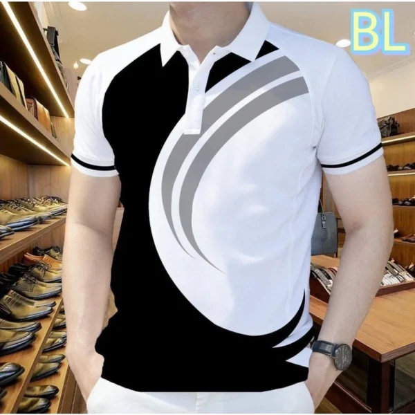 Tiki's Hot selling Men's Shirt 3D Digital Print Design for European and American New Trendy Button Flip Collar Men's POLO Shirt - Image 4