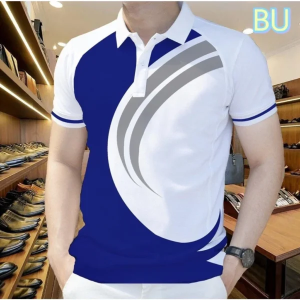 Tiki's Hot selling Men's Shirt 3D Digital Print Design for European and American New Trendy Button Flip Collar Men's POLO Shirt - Image 3