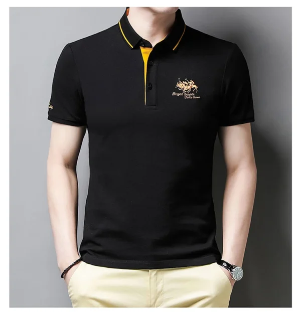 Embroidered Men's Pure Cotton Popsicle Cotton Hot Selling Polo Shirt Summer New Business Casual Breathable Polo Shirt For Men - Image 6