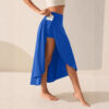 Elegant Flowing Solid-Colored Midi Skirt With Ruffle Trim - Image 8