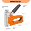 Heavy Duty Staple Gun, 3 in 1 Upholstery Staple Nail Steel Gun with 3000 Staples, Stapler Gun for Wood, Crafts, Carpentry - Image 4