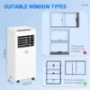 HOMCOM Mobile Air Conditioner White W/ Remote Control Cooling Ventilating 557W - Image 4