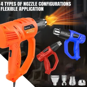 2000W Heavy Duty Heat Gun Kit – Adjustable Temperature with 4 Nozzles (DIY & Professional)