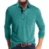 Mens Long-sleeve Lapel T-shirt Winter Base Layer Top - Image 3