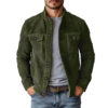 Vintage Single-breasted Jacket Men's Casual Motorcycle Faux Suede Tops - Image 2
