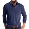 Mens Long-sleeve Lapel T-shirt Winter Base Layer Top - Image 4
