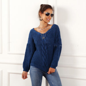 Women’s Knitted Sweater – Autumn Winter Warm Casual Pullover (Long Sleeve)