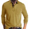 Mens Long-sleeve Lapel T-shirt Winter Base Layer Top - Image 7