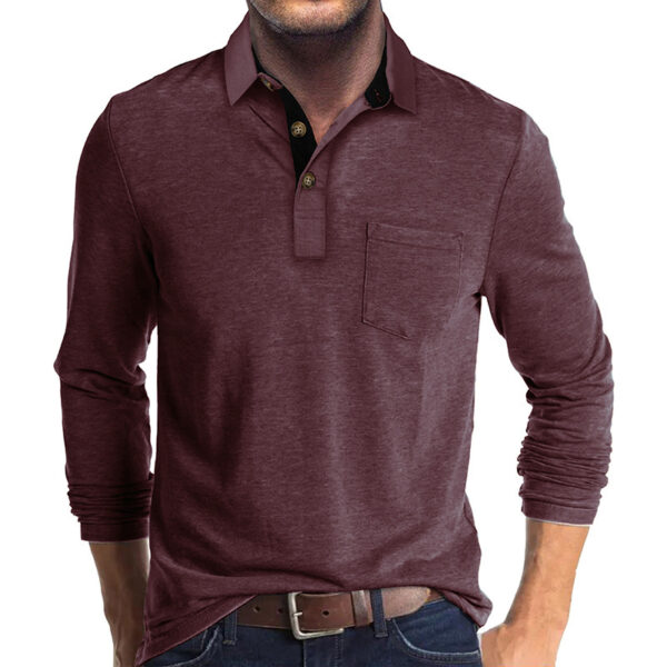 Men’s Long Sleeve Lapel Base Layer T-Shirt