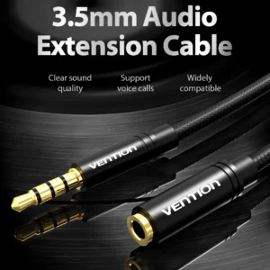 3.5mm AUX Extension Cable – Male to Female Audio Jack Extender for Car, Phone, Headphones & Speakers