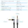 Vention Jack 3.5mm Aux Cable Male to Male 3.5mm Audio Cable Jack for JBL Xiaomi One plus Headphones - Image 4