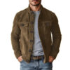 Vintage Single-breasted Jacket Men's Casual Motorcycle Faux Suede Tops - Image 4