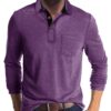 Mens Long-sleeve Lapel T-shirt Winter Base Layer Top - Image 5