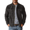 Vintage Single-breasted Jacket Men's Casual Motorcycle Faux Suede Tops - Image 6