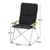 Portable Camping Chair For Adults, High Back Folding Chair With Padded Seat And Carry Bag, Outdoor Recliner For Hiking, Fishing, Beach And Picnic, Black - Image 3