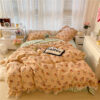 Cotton Lace Three-piece Garden Floral Bed Sheet - Image 4