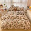 Cotton Lace Three-piece Garden Floral Bed Sheet - Image 5
