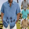 Men’s Summer Short Sleeve Shirt – Beach Casual Cotton Shirt
