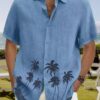 Men’s Summer Short Sleeve Shirt – Beach Casual Cotton Shirt - Image 5
