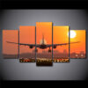 Airplane Sunset Takeoff HD Canvas - Image 4