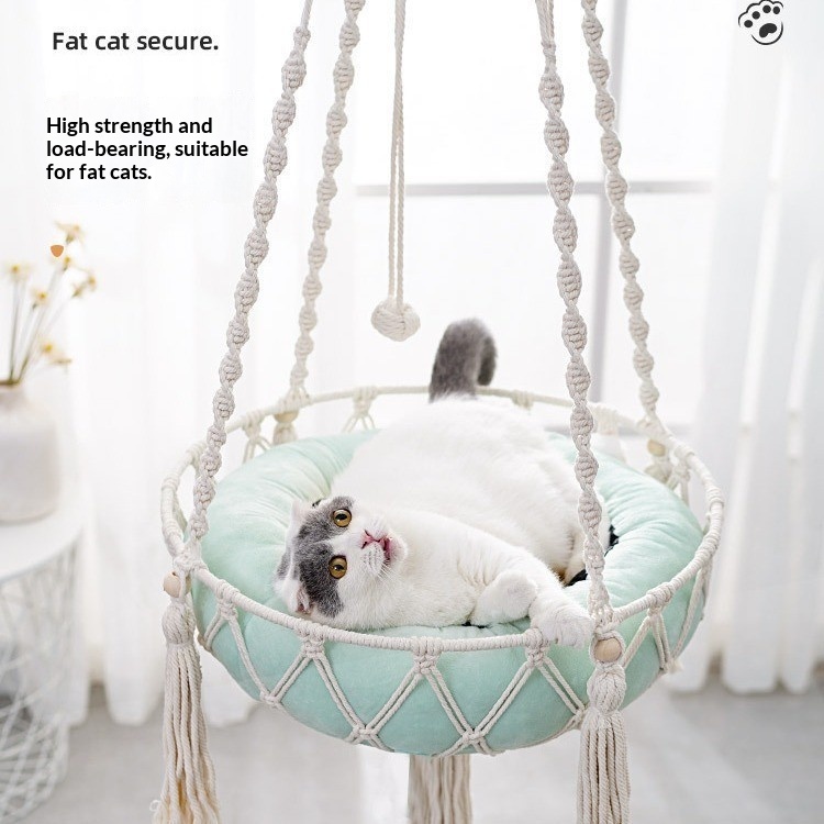 Cat Hammock Hand Woven Hanging Cat Bed - Image 5