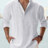 New Men's Casual Blouse Cotton Linen Shirt Loose Tops Long Sleeve Tee Shirt Spring Autumn Casual Handsome Men's Shirts - Image 8