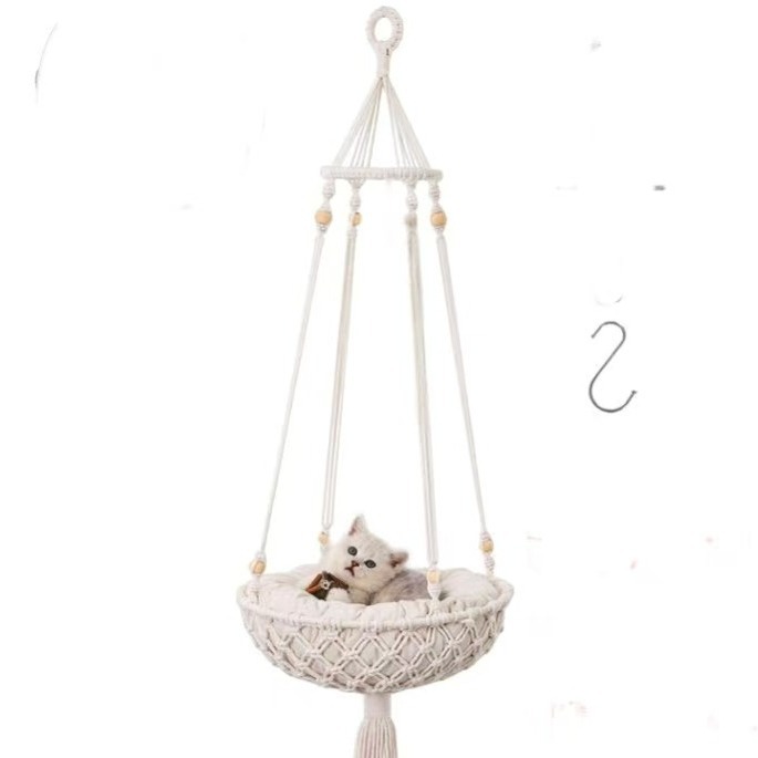 Cat Hammock Hand Woven Hanging Cat Bed - Image 6