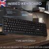 Wired USB Keyboard Full Size for PC and Laptop