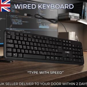 Wired USB Keyboard Full Size for PC and Laptop