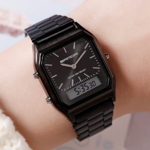 Mens Business Quartz Watch Simple Mens Wristwatch Dual Display