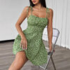 Floral Print Dress Summer Sweet A- Line Waist Trimming Dresses Women's Slimming Casual Clothing - Image 6