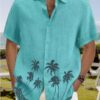 Men’s Summer Short Sleeve Shirt – Beach Casual Cotton Shirt - Image 2