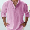 New Men's Casual Blouse Cotton Linen Shirt Loose Tops Long Sleeve Tee Shirt Spring Autumn Casual Handsome Men's Shirts - Image 4