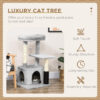 PawHut Cat Tree For Indoor Cats Climbing Tower Kitten Scratch Post Activity Center Kitten, Grey - Image 5