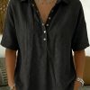 Summer Short-sleeved Shirt Button Pullover Top Fashion Casual Women's Clothing - Image 9