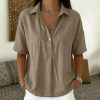 Summer Short-sleeved Shirt Button Pullover Top Fashion Casual Women's Clothing - Image 5