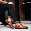 Men's Closed Toe Sandals Summer Adjustable Slides Slippers Fashion Beach Shoes - Image 9