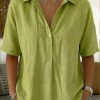 Summer Short-sleeved Shirt Button Pullover Top Fashion Casual Women's Clothing - Image 4